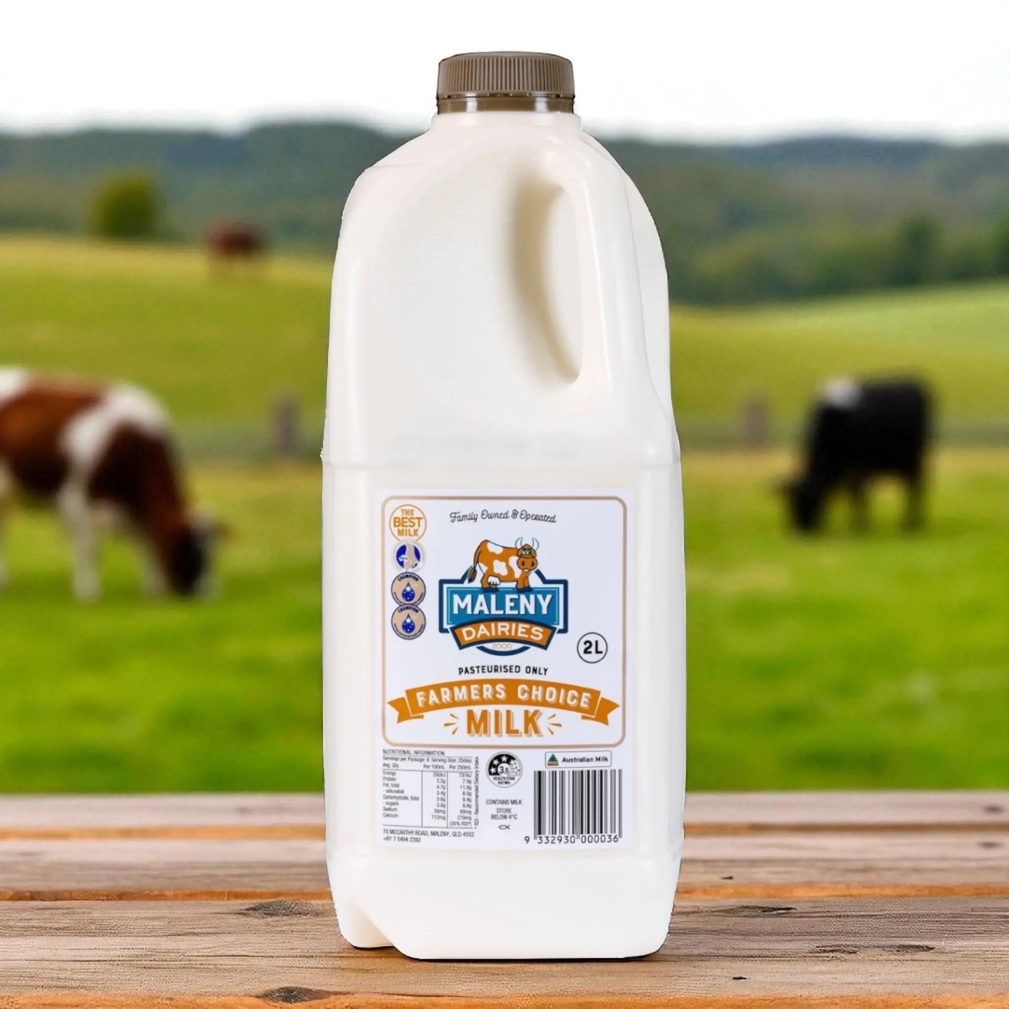 Maleny Dairies -Milk Unhomogenised 2ltr Gold Top